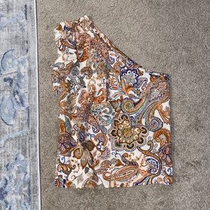 Cute floral one shoulder tank top